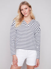 Load image into Gallery viewer, CHARLIE B STRIPE V NECK TEE
