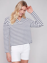 Load image into Gallery viewer, CHARLIE B STRIPE V NECK TEE

