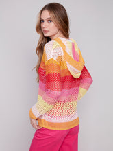 Load image into Gallery viewer, CHARLIE B FISHNET CROCHET HOODIE PUNCH

