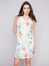 Load image into Gallery viewer, CHARLIE B SLEEVELESS V-NECK LINEN DRESS

