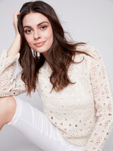 Load image into Gallery viewer, CHARLIE B SCALLOPED CROCHET BLOUSE
