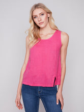 Load image into Gallery viewer, CHARLIE B SLEEVELESS LINEN TOP
