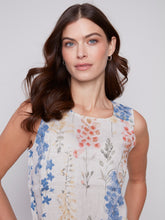 Load image into Gallery viewer, CHARLIE B SLEEVELESS RAW LINEN TOP
