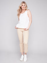 Load image into Gallery viewer, CHARLIE B SOLID SLEEVELESS BLOUSE WHITE
