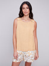 Load image into Gallery viewer, CHARLIE B SLEEVELESS LINEN BLOUSE
